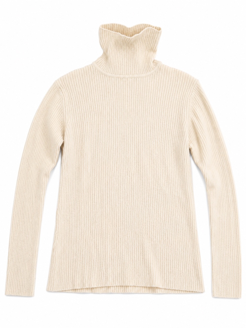 Ivory Ribbed Turtleneck Sweater Women’s Small Soft Knit Cozy Classic